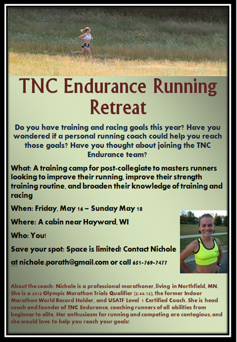 TNC Endurance Running/Training Retreat!